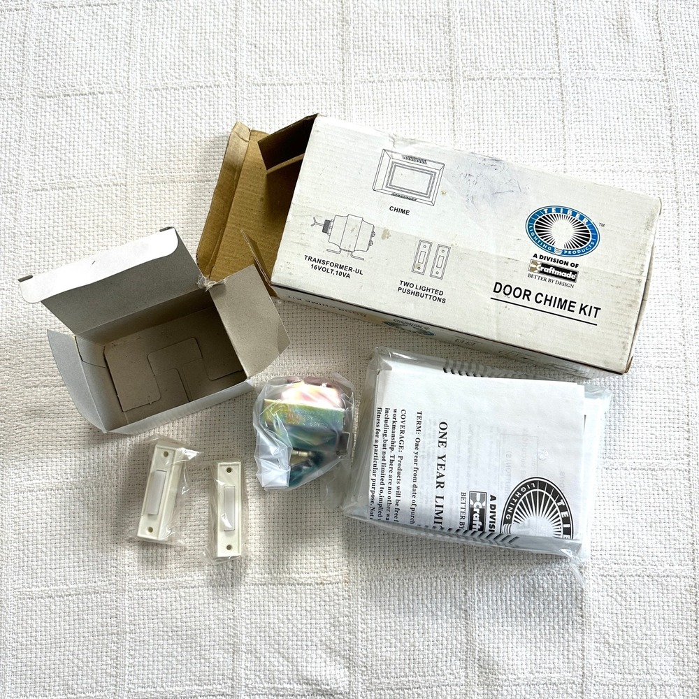 Teiber Craftmade Door Chime Kit C102L Wired White 2 Lighted Buttons NEW 16V